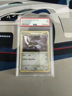 Scizor 7/90 Holo Rare HGSS Undaunted Pokemon PSA 7 - Image 1