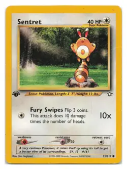 Sentret 71/111 Common Neo Genesis Pokemon 1st Edition 2000 KEN SUGIMORI - Image 1