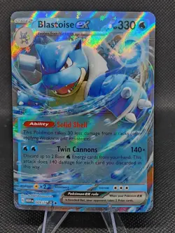 Blastoise Ex 9/165 Pokemon TCG S&V 151 Double Rare Holo NM - Image 1