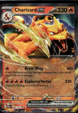Charizard ex 006/165 Double Rare 151 Pokemon Holo Near Mint - Image 1