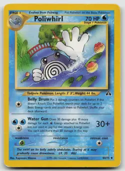 Poliwhirl 44/75 Uncommon Neo Discovery Pokemon Unlimited Lightly Played - Image 1