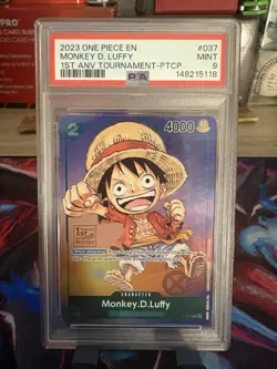 Bandai One Piece Monkey D. Luffy P-037 #037 1st Anv Promo Foil PSA 9 - Image 1