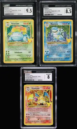 Pokemon Celebrations Base Set Charizard Blastoise Venusaur CGC 8 8.5 9.5 TRIO - Image 1