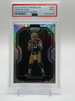 2020 Panini Chronicles - Prizm Black Jordan Love #PB-4 Silver (RC) PSA 9 - Image 1