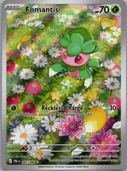 Fomantis Holo Illustration Rare ME05: Pitch Black 085/084 NM - Image 1