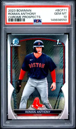 2023 Bowman Chrome Prospects Roman Anthony #BCP71 PSA 10 GEM MINT 1st - Image 1