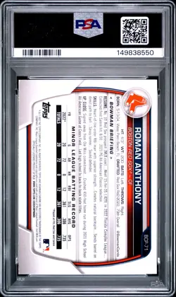 2023 Bowman Chrome Prospects Roman Anthony #BCP71 PSA 10 GEM MINT 1st - Image 2