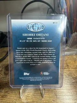2026 Topps Finest Shohei Ohtani World's Finest Gold Team Japan /50 #WF-22 - Image 4