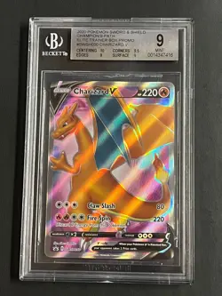 2020 Champion's Path Elite Trainer Box Promo SWSH050 Charizard V BGS 9 (Sub 10) - Image 1