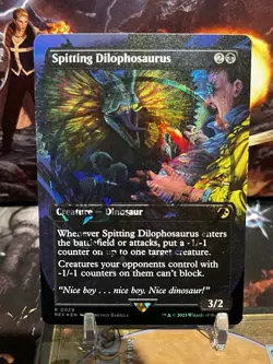 Spitting Dilophosaurus (🦖 Emblem FOIL✨) Sam Neill [Jurassic World] MTG - Image 1