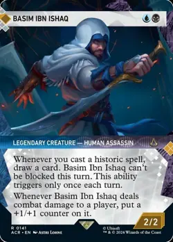 MTG Basim Ibn Ishaq - Foil - Showcase, Universes Beyond: Assassin's Creed, Light - Image 1