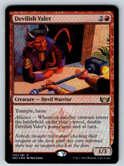 Devilish Valet 105 Rare Streets of New Capenna Magic: The Gathering Foil LP - Image 1