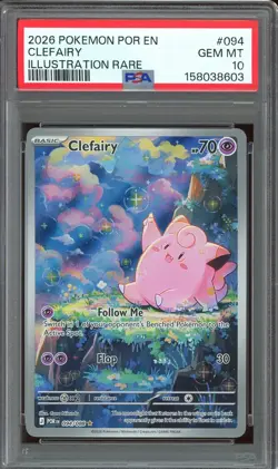 2026 Pokemon Mega Evolution Perfect Order #094 Clefairy Illustration Rare PSA 10 - Image 1