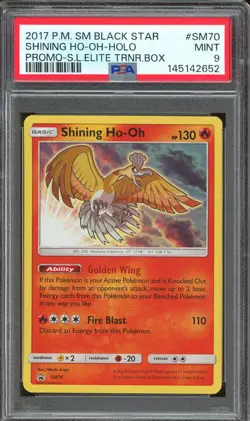 Pokemon TCG Sun & Moon Shining Legends ETB #SM70 Shining Ho-Oh Promo PSA 9 MINT - Image 1