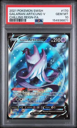 Pokemon Galarian Articuno V Full Art Holo Chilling Reign PSA 10 170/198 - Image 1