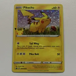 Pokemon TCG Pikachu General Mills Promo SWSH039 Holo English Basic DAMAGED - Image 1