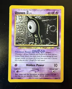Pokemon TCG Unown [A] 33/75 Neo Discovery Rare Regular Unlimited LP Vintage - Image 1