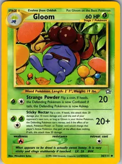 Gloom 36/111 Uncommon Neo Genesis Pokemon Unlimited Moderately Played - Image 1
