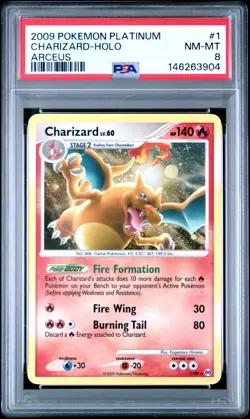 2009 POKEMON PLATINUM ARCEUS 1 CHARIZARD-HOLO PSA 8 - Image 1