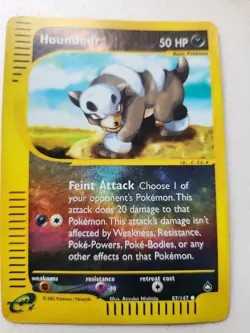 Houndour 087/147 Aquapolis Reverse Holo HP Heavily Played Pokemon - Image 1