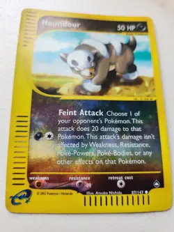 Houndour 087/147 Aquapolis Reverse Holo HP Heavily Played Pokemon - Image 2