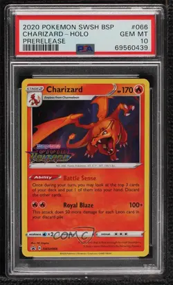 Charizard (Prerelease) Holo Pokemon Sword & Shield Black Star Promo PSA 10 - Image 1