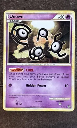 Unown Uncommon 51/102 Pokemon HGSS Triumphant English LP - Image 1