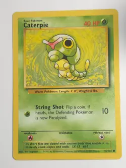 Base Set Pokemon TCG Caterpie 45/102 - Image 1