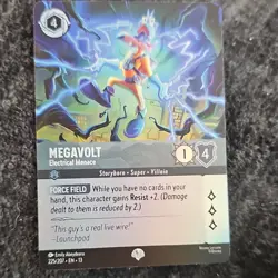 Disney Lorcana Megavolt Electrical Menace Holo Foil 225/207 Attack Of The Vin - Image 1