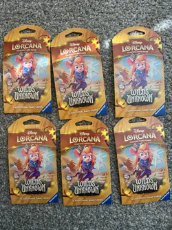 Disney Lorcana TCG | Wilds Unknown Sleeved Booster Packs | Lot of 6 - Image 1