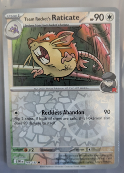 Team Rocket's Raticate 148/182 Destined Rivals Common Reverse Holo Pokemon Card - Image 1