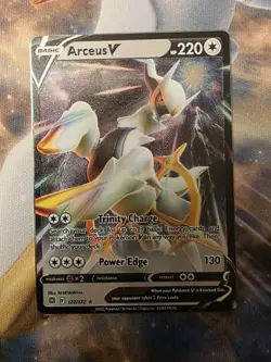 Pokemon TCG Pokemon Arceus V Arceus Holo 122/172 Metal Card Promo - Image 1