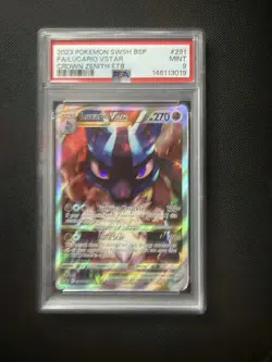Pokemon TCG SWSH Full Art Lucario Vstar Black Star Promo SWSH291 PSA 9 Mint - Image 1