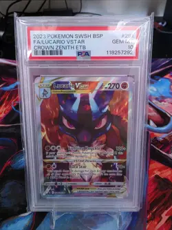 Pokemon TCG Lucario VSTAR SWSH291 PSA 10 Crown Zenith Black Star Promo Card - Image 1