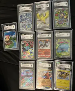 Lot of 10 Graded Pokemon Cards CGC 8-10 Charizard Venusaur Full Art Shiny Japan - Image 1