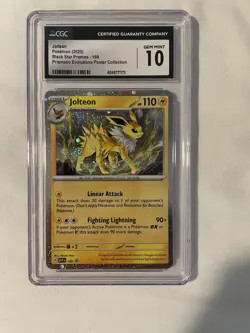 Pokemon Jolteon Cosmos Holo #169 2025 Prismatic Evolutions Promo CGC 10 Gem Mint - Image 1