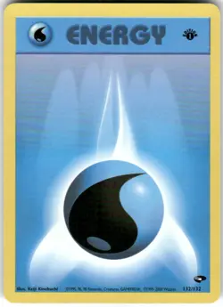 Water Energy 132/132 Gym Challenge Pokemon 1st Edition Lightly Played - Image 1