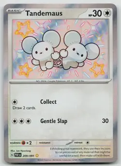 Pokemon Tandemaus 209/091 Paldean Fates Shiny Rare Holo NM - Image 1