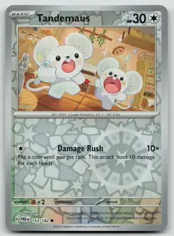 Pokemon Tandemaus 153/182 Paradox Rift Common Reverse Holo NM - Image 1