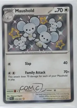 Shiny Rare - Maushold Pokemon Scarlet & Violet Paldean Fates PAF #210 - Image 1