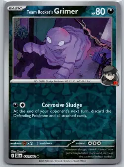 Team Rocket's Grimer 123/182 Common Destined Rivals Pokemon Reverse Holo NM - Image 1