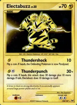 Electabuzz 128/127 Secret Rare Platinum Pokemon Holo Lightly Played - Image 1