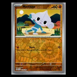 Pokemon Card - Meditite 110/198 - Reverse Holo - Scarlet and Violet Base Set - Image 1