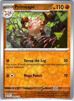 Primeape 099/191 Common Surging Sparks Pokemon Reverse Holo Near Mint - Image 1