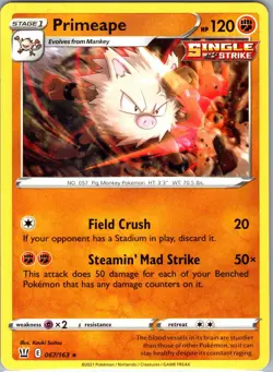 Primeape 067/163 Rare Battle Styles Pokemon Near Mint - Image 1