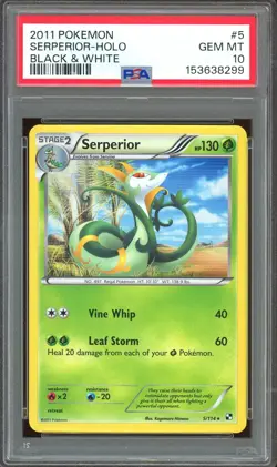 2011 Pokemon TCG Black & White Base Set #5 Serperior Holo Rare PSA 10 GEM MINT - Image 1