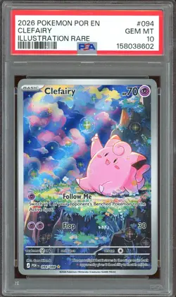 2026 Pokemon Mega Evolution Perfect Order #094 Clefairy Illustration Rare PSA 10 - Image 1