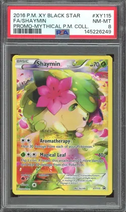 Pokemon TCG XY Mythical Premium Collection #XY115 Shaymin Full Art Promo PSA 8 - Image 1