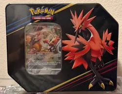 Pokemon TCG Crown Zenith Galarian Zapdos Tin 5 Booster Packs Factory Sealed New - Image 1