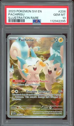 2023 Pokemon Scarlet & Violet Base Set #208 Pachirisu Illustration Rare PSA 10 - Image 1